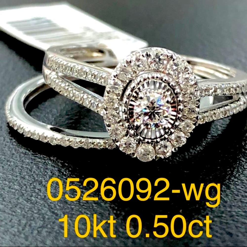 10k white gold bridal engagement ring set not plated not fake free appraisal WOW
